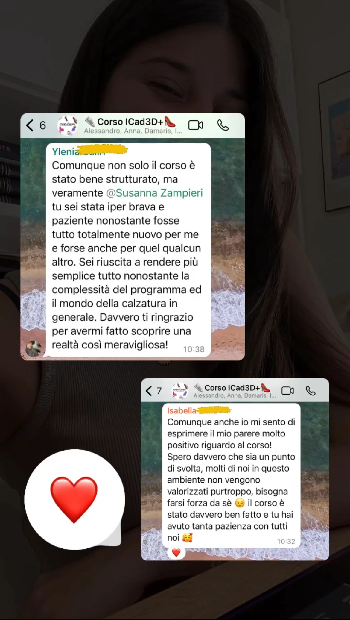 Storia Instagram con il decolletè modellato in 5 lezioni da uno studente